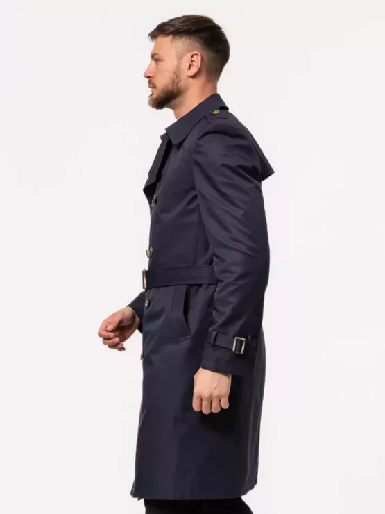 Плащ-тренч чернильно-синего цвета Каталог