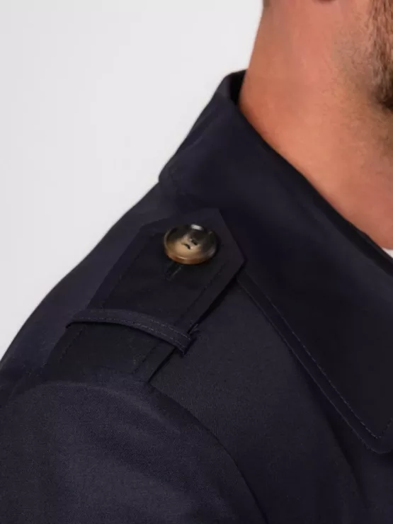 Плащ-тренч чернильно-синего цвета Каталог