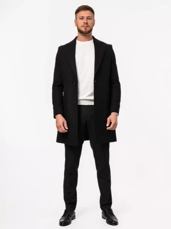 Пальто шерстяное черное Каталог