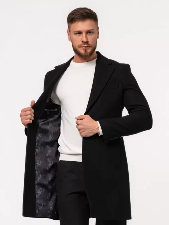 Пальто шерстяное черное Каталог