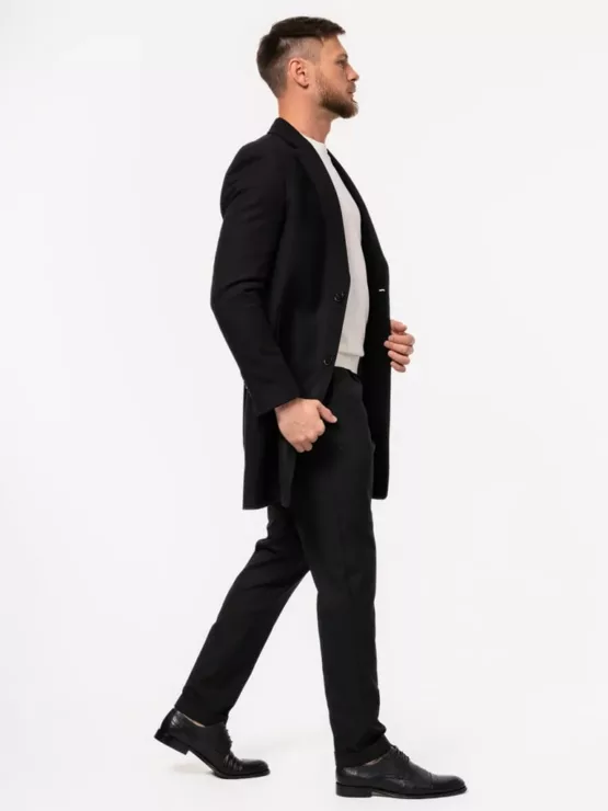 Пальто шерстяное черное Каталог