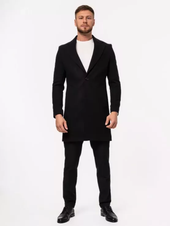 Пальто шерстяное черное Каталог