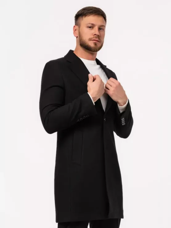 Пальто шерстяное черное Каталог