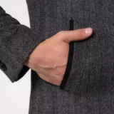 Пальто серое с комбинированным воротом Каталог