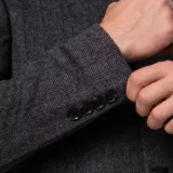 Пальто серое с комбинированным воротом Каталог