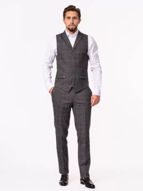 Костюм-тройка твидовый на высокий рост Каталог