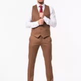 Костюм-тройка коричневого цвета на высокий рост Каталог