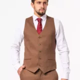 Костюм-тройка коричневого цвета на высокий рост Каталог