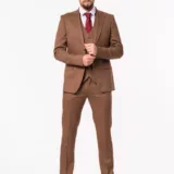 Костюм-тройка коричневого цвета на высокий рост Каталог
