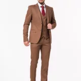 Костюм-тройка коричневого цвета на высокий рост Каталог