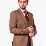 Костюм-тройка коричневого цвета на высокий рост Каталог