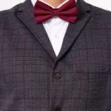 Костюм-тройка серого цвета в клетку на высокий рост Каталог