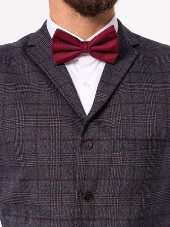 Костюм-тройка серого цвета в клетку на высокий рост Каталог