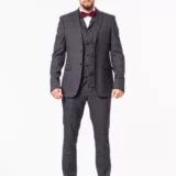 Костюм-тройка серого цвета в клетку на высокий рост Каталог