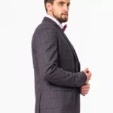 Костюм-тройка серого цвета в клетку на высокий рост Каталог