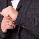 Костюм-тройка серого цвета в клетку на высокий рост Каталог