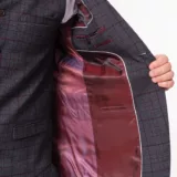 Костюм-тройка серого цвета в клетку на высокий рост Каталог