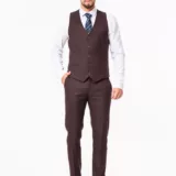 Костюм-тройка коричневого цвета на высокий рост Каталог