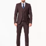 Костюм-тройка коричневого цвета на высокий рост Каталог