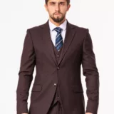 Костюм-тройка коричневого цвета на высокий рост Каталог