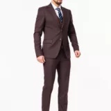 Костюм-тройка коричневого цвета на высокий рост Каталог