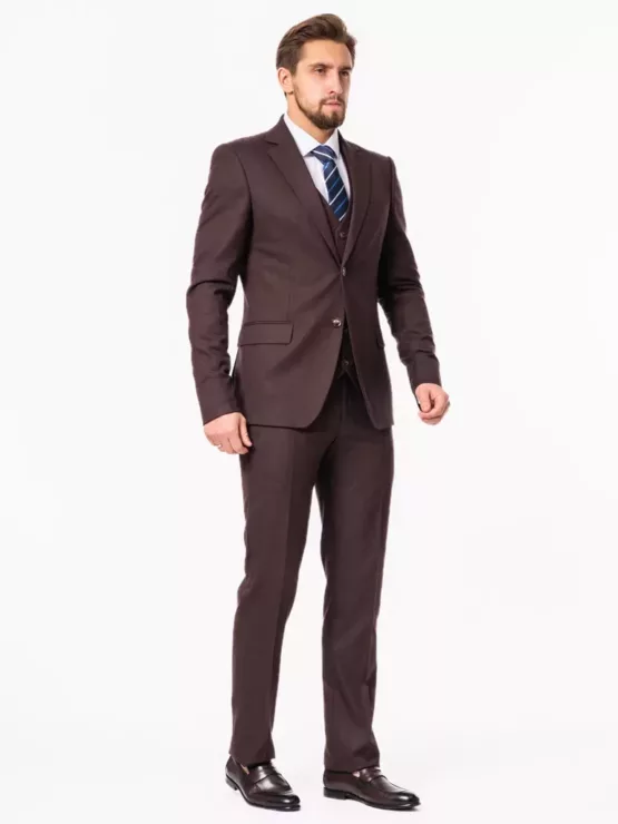 Костюм-тройка коричневого цвета на высокий рост Каталог