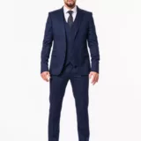 Костюм-тройка синего цвета на высокий рост Каталог