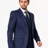 Костюм-тройка синего цвета на высокий рост Каталог