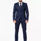 Костюм-тройка синего цвета на высокий рост Каталог