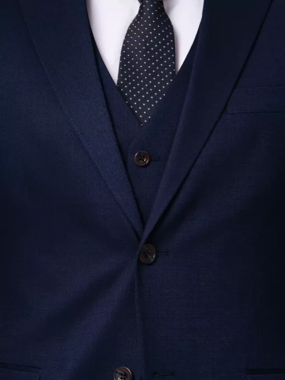 Костюм-тройка синего цвета на высокий рост Каталог