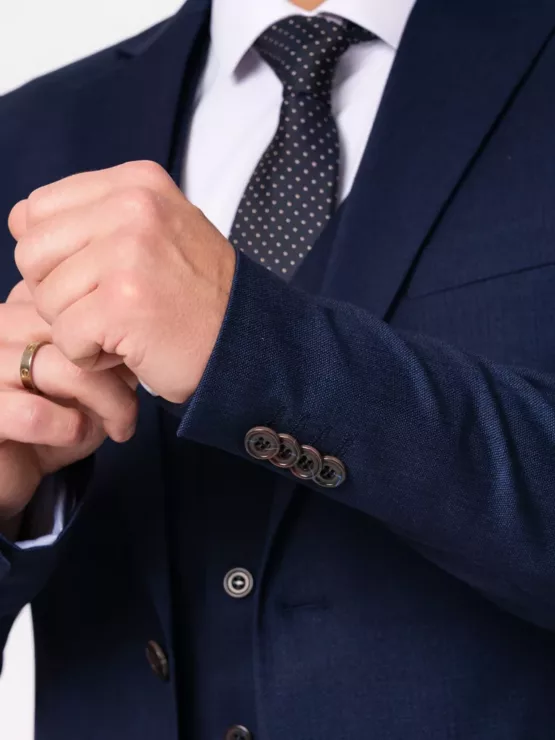 Костюм-тройка синего цвета на высокий рост Каталог