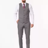 Костюм-тройка серого цвета на высокий рост Каталог