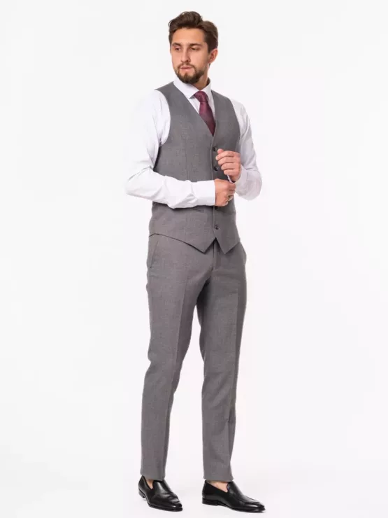 Костюм-тройка серого цвета на высокий рост Каталог