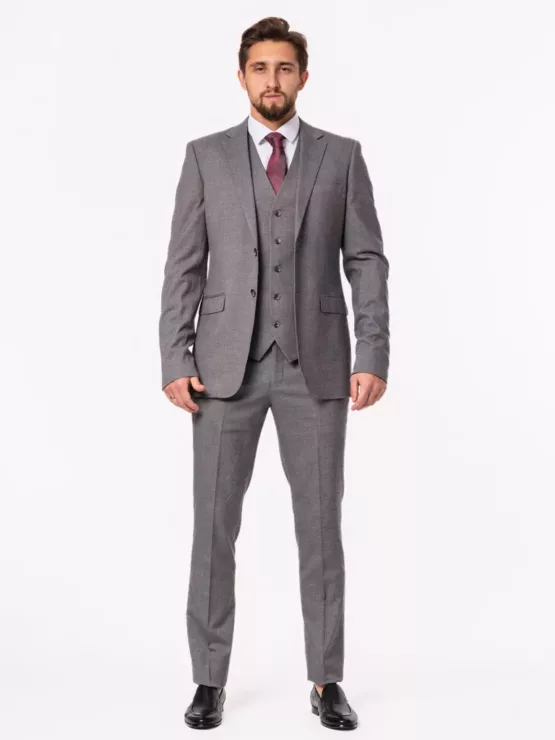 Костюм-тройка серого цвета на высокий рост Каталог