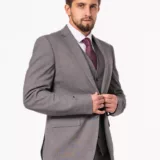 Костюм-тройка серого цвета на высокий рост Каталог