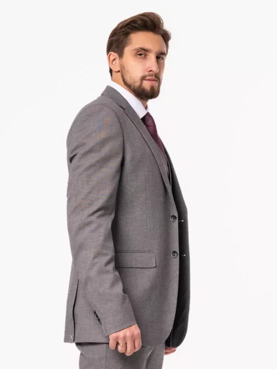 Костюм-тройка серого цвета на высокий рост Каталог