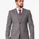 Костюм-тройка серого цвета на высокий рост Каталог