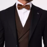 Костюм-тройка синего цвета с коричневым жилетом Каталог