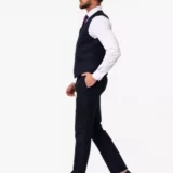 Костюм-тройка темно-синего цвета в клетку Каталог