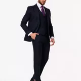 Костюм-тройка темно-синего цвета в клетку Каталог