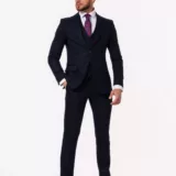 Костюм-тройка темно-синего цвета в клетку Каталог