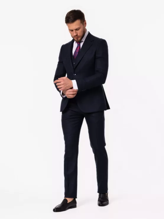 Костюм-тройка темно-синего цвета в клетку Каталог