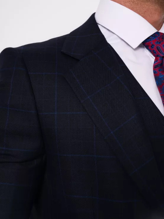 Костюм-тройка темно-синего цвета в клетку Каталог
