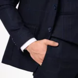 Костюм-тройка темно-синего цвета в клетку Каталог