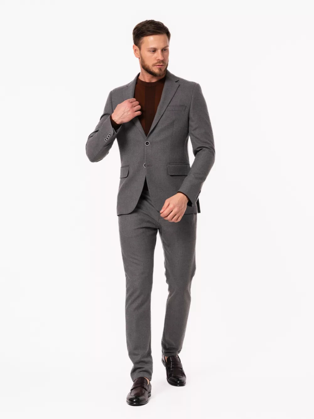 Костюм-двойка матово-серого цвета Каталог