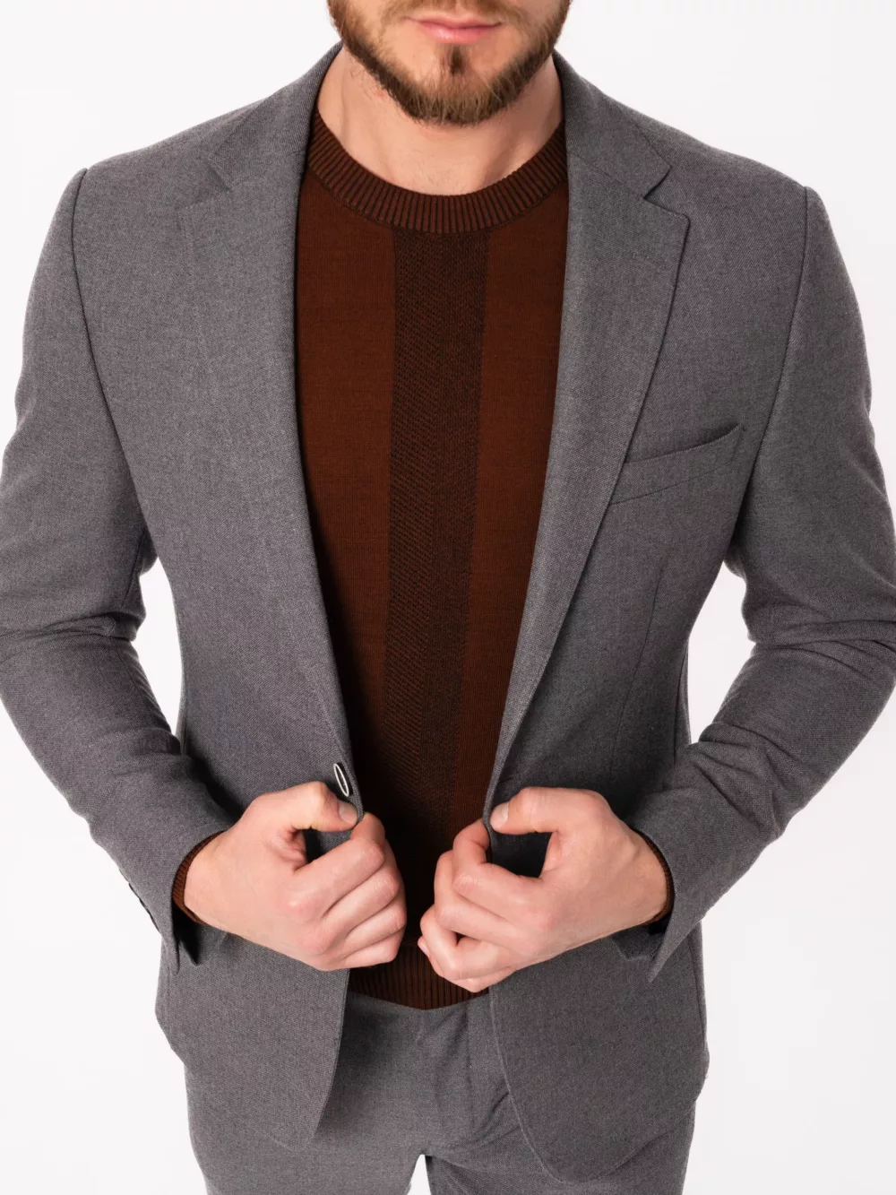 Костюм-двойка матово-серого цвета Каталог