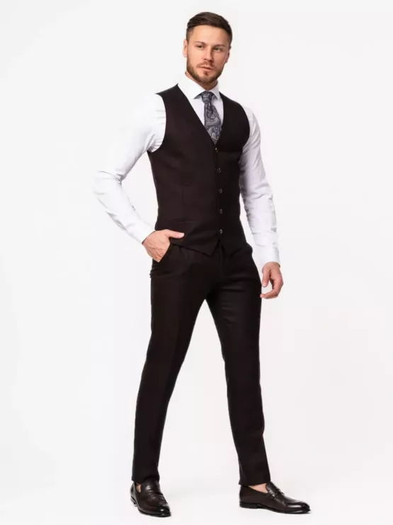 Костюм-тройка цвет молочный шоколад Каталог