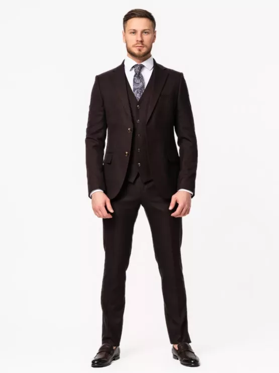 Костюм-тройка цвет молочный шоколад Каталог