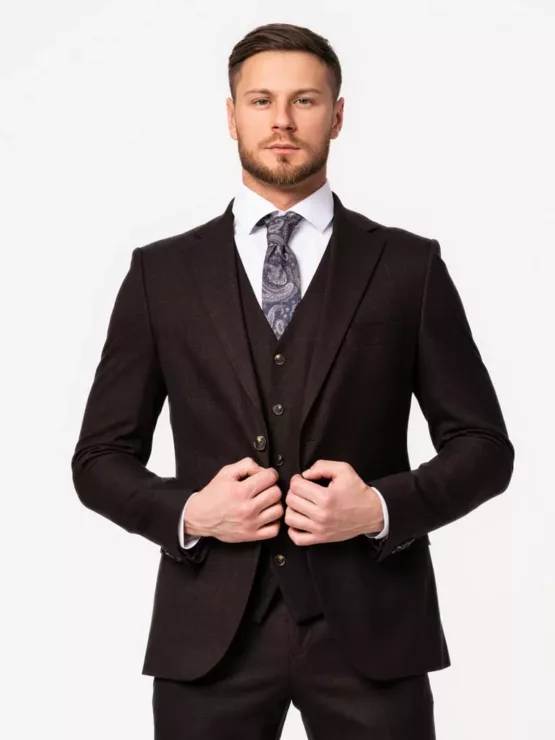 Костюм-тройка цвет молочный шоколад Каталог