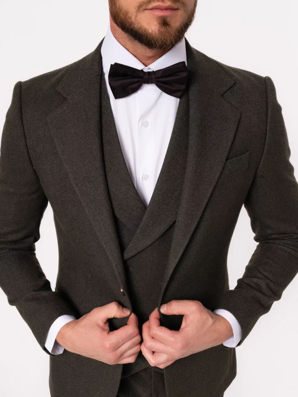 Костюм-тройка болотный цвет Каталог